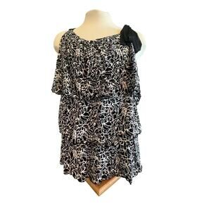 STYLE & COMPANY BLACK AND WHITE LAYERED TANK TOP WOMENS PLUS SIZE 3XL